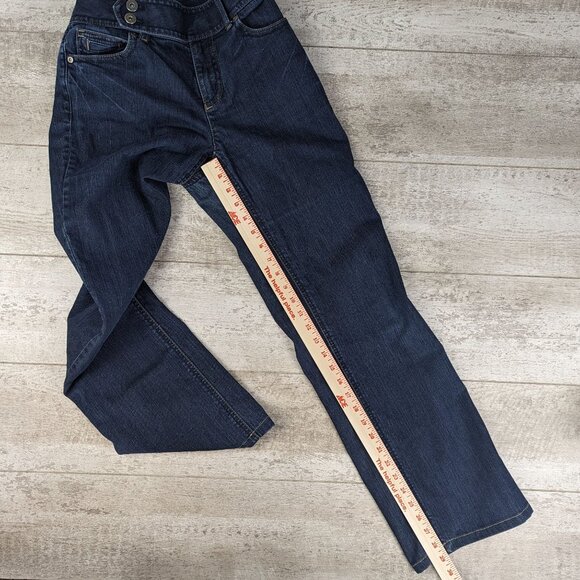 Ann Taylor Mid Rise Modern Fit Bootcut Jeans Size 10 Dark Wash Western Style - Picture 8 of 10